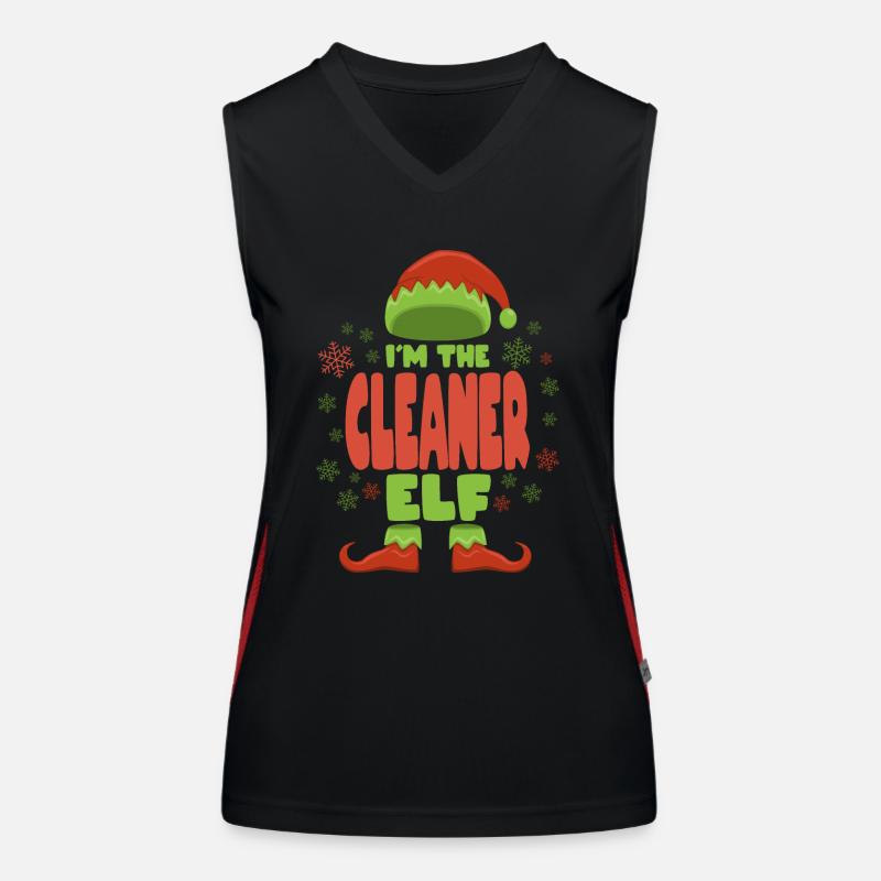 Cleaner Christmas Elf Women's Functional Contrast Tank Top
