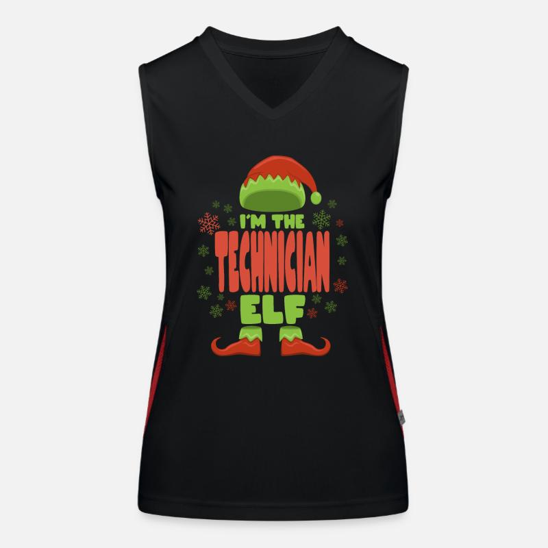 Techniker Weihnachtself Funktionelles Kontrast-Tank Top für Frauen
