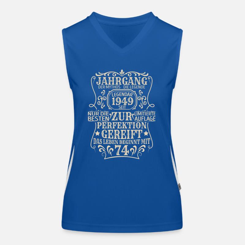 Geburtstagsgeschenk Geboren 1949 74 Jahre Funktionelles Kontrast-Tank Top für Frauen