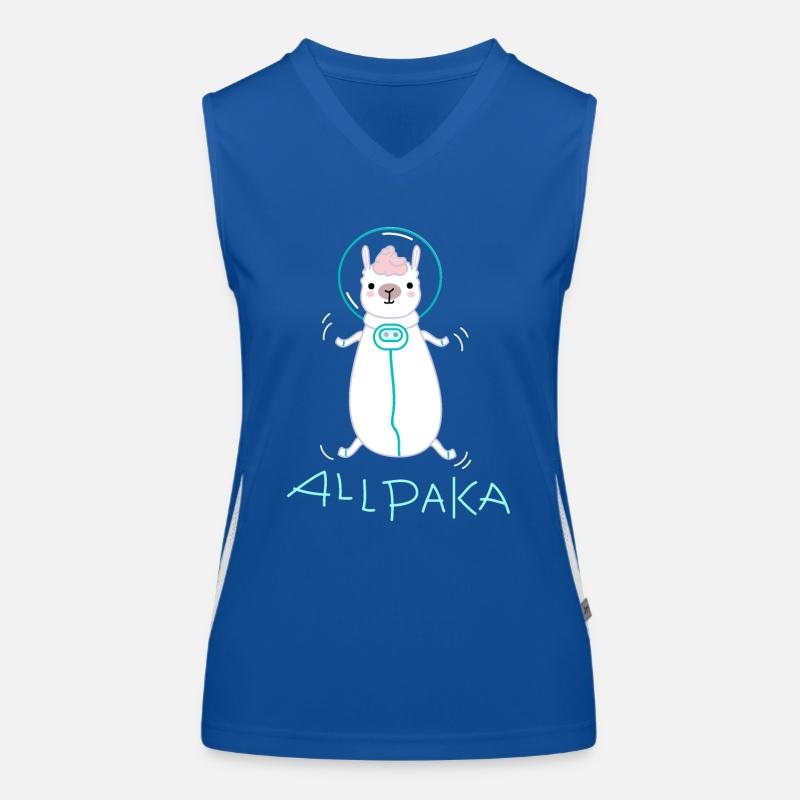 Lama als Astronaut Funktionelles Kontrast-Tank Top für Frauen