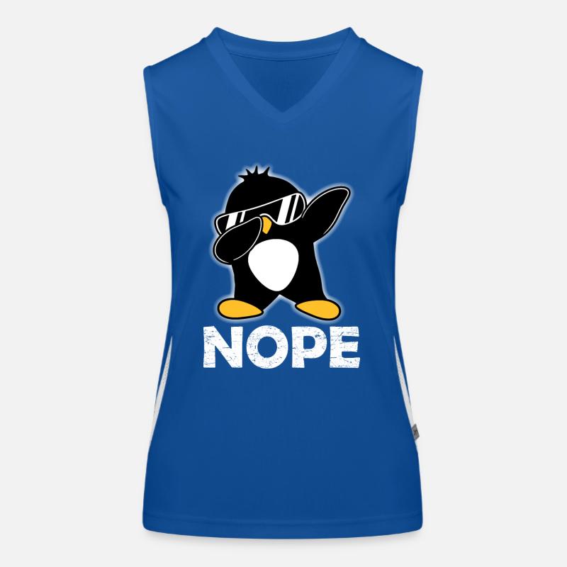 Nope Lazy Today Cool Dabbing Penguin Dab Dance Pose Débardeur respirant contrasté Femme