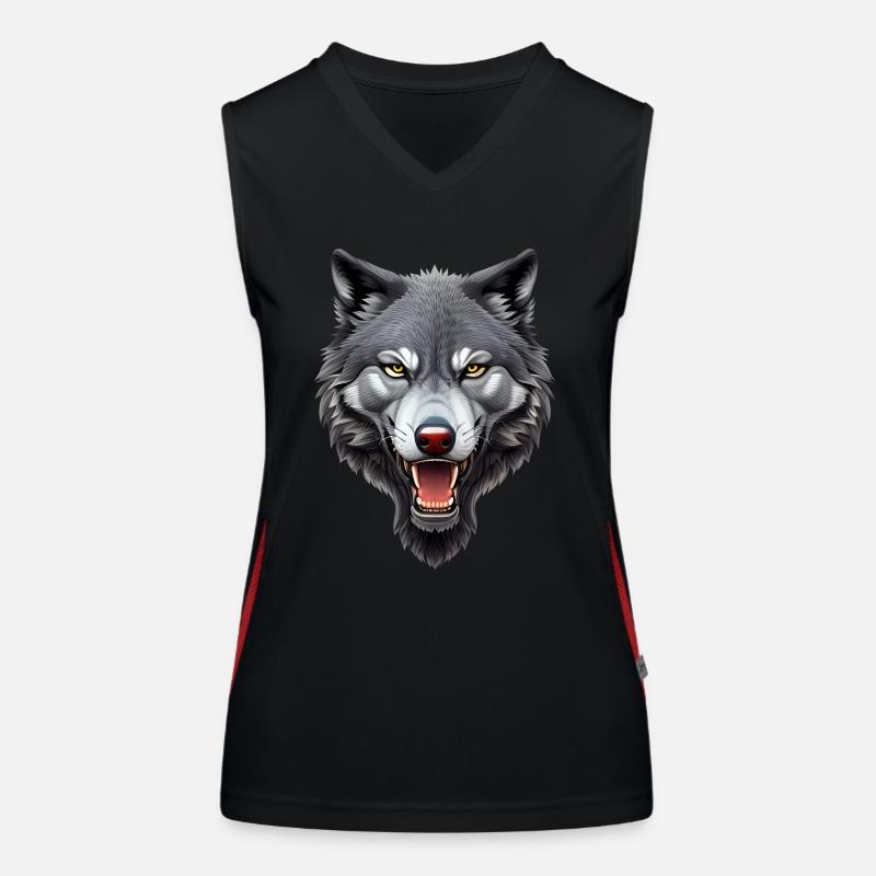 Wolf Funktionelles Kontrast-Tank Top für Frauen