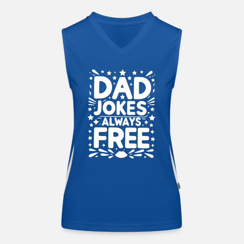 Dad Jokes Always Free Women's Functional Contrast Tank Top
