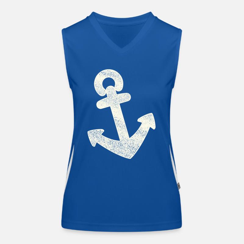 Anchor distressed Women's Functional Contrast Tank Top
