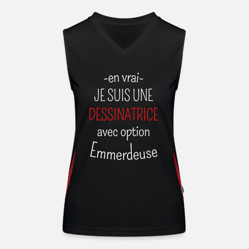 Dessinatrice avec option Emmerdeuse Débardeur respirant contrasté Femme