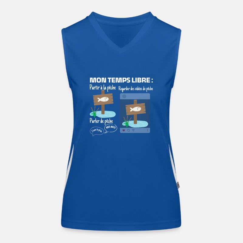 Mon temps libre : 100% pêche Débardeur respirant contrasté Femme