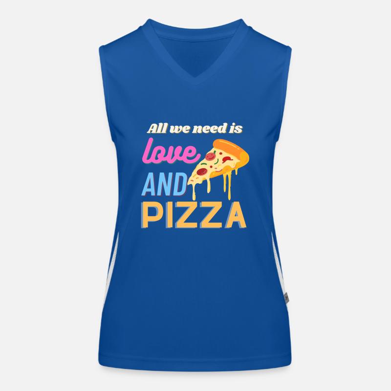 All we need is love and pizza Funktionelles Kontrast-Tank Top für Frauen
