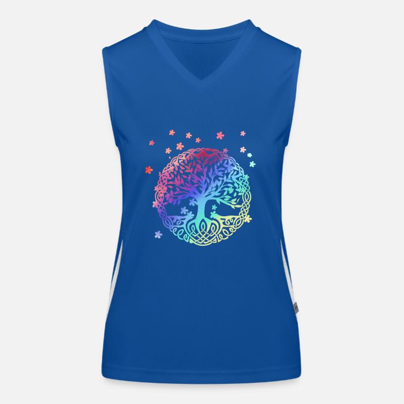 Arbre de Vie, Yggdrasil, Vikings, Midgard, Thor Débardeur respirant contrasté Femme