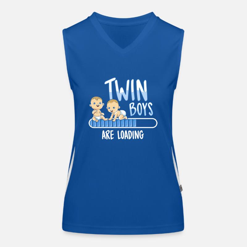 twin boys loading Schwangerschaft Mutter Zwillinge Funktionelles Kontrast-Tank Top für Frauen
