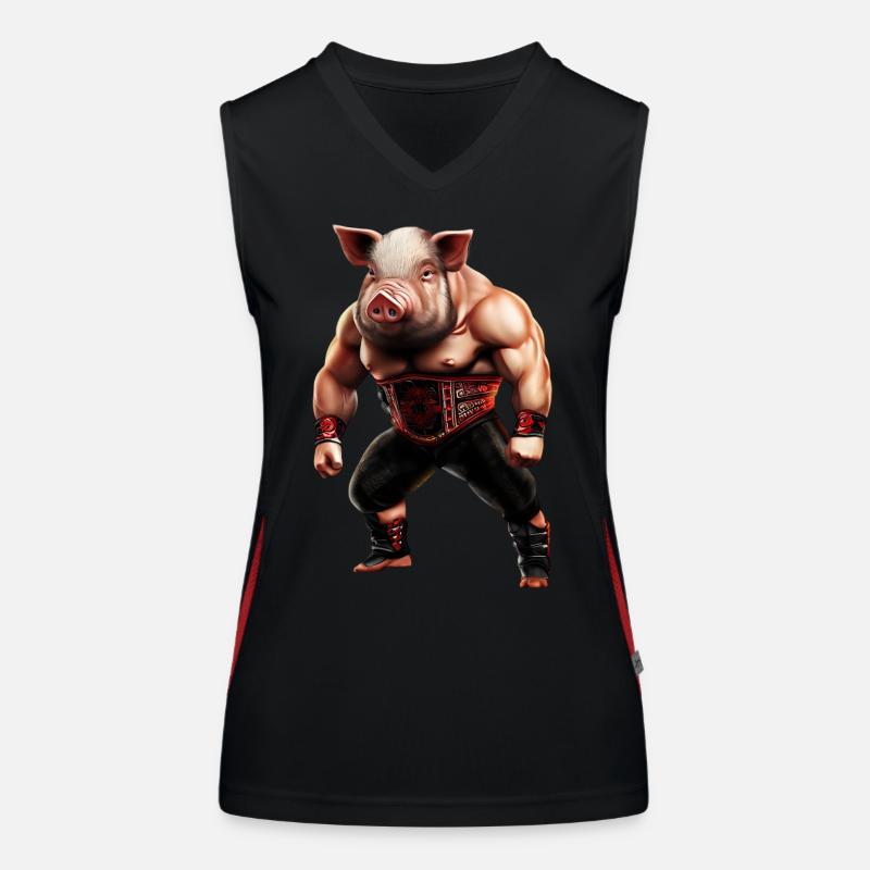 Wrestler Pig Women's Functional Contrast Tank Top