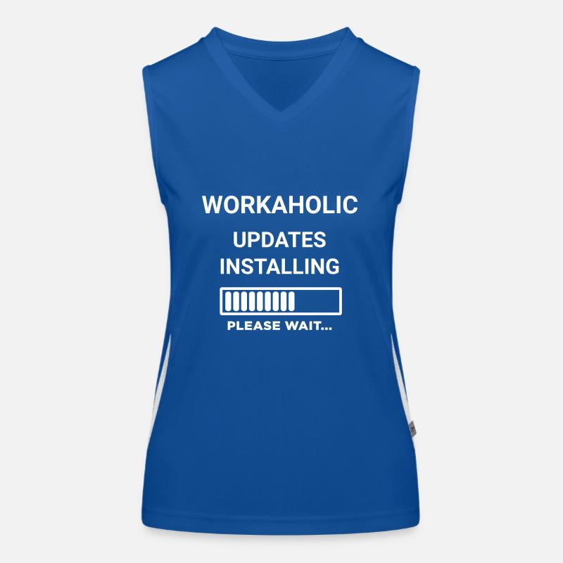 Workaholic Updates Installing Please Wait Women's Functional Contrast Tank Top