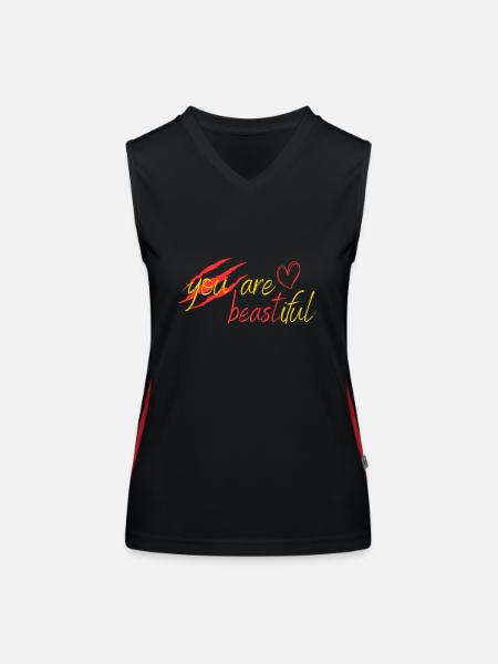 Beast or beauty? - Women's Functional Contrast Tank Top - black/red - Front