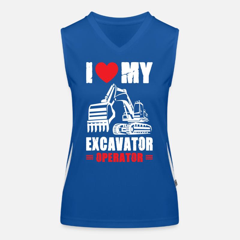 I Love Excavator Operator Funktionelles Kontrast-Tank Top für Frauen