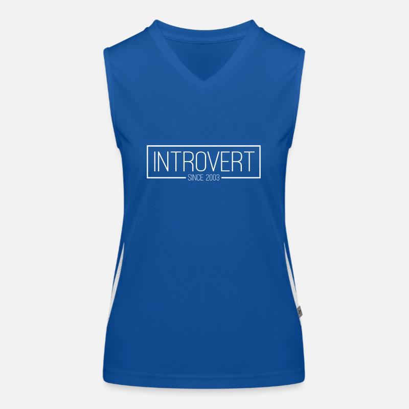 Introvert since 2003 white Funktionelles Kontrast-Tank Top für Frauen