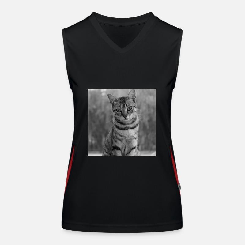 chat noir et blanc Débardeur respirant contrasté Femme