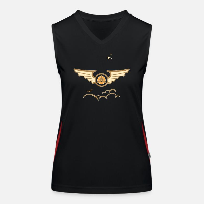 Aviation Symbol Air Force Wing Aircraft Pilot Women's Functional Contrast Tank Top