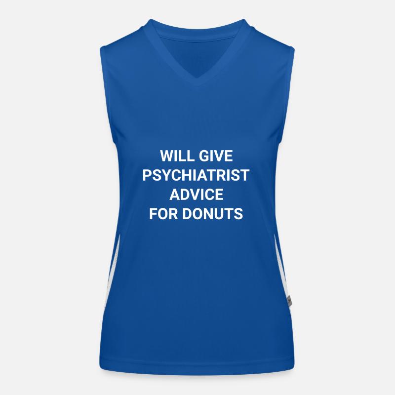 Will Give Psychiatrist Advice For Donuts Women's Functional Contrast Tank Top