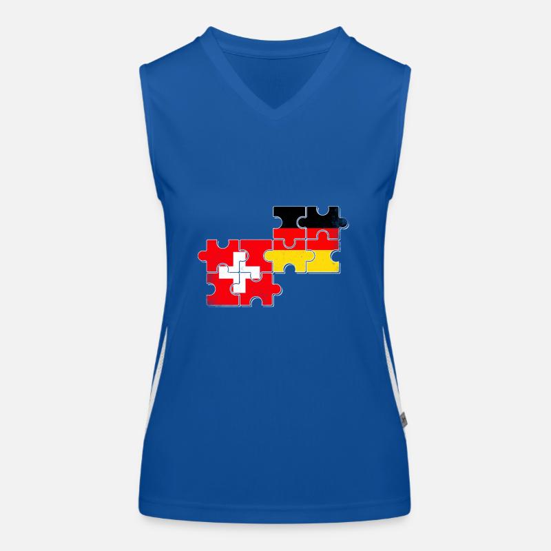 Schweiz Deutschland Flagge Schweizer Deutscher Funktionelles Kontrast-Tank Top für Frauen