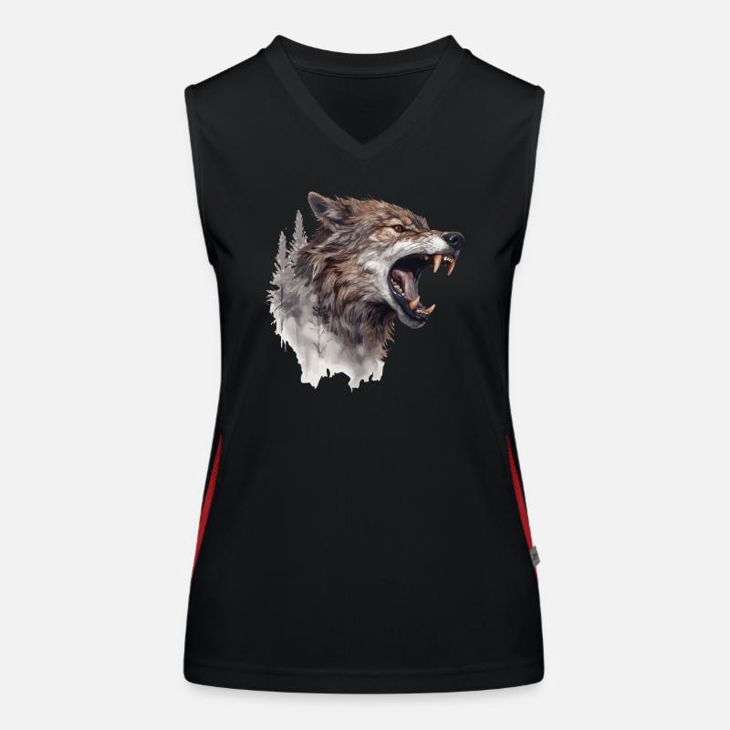 Wolf Wolf Head Scratch Marks Claws Wild Forest Hunter Débardeur respirant contrasté Femme