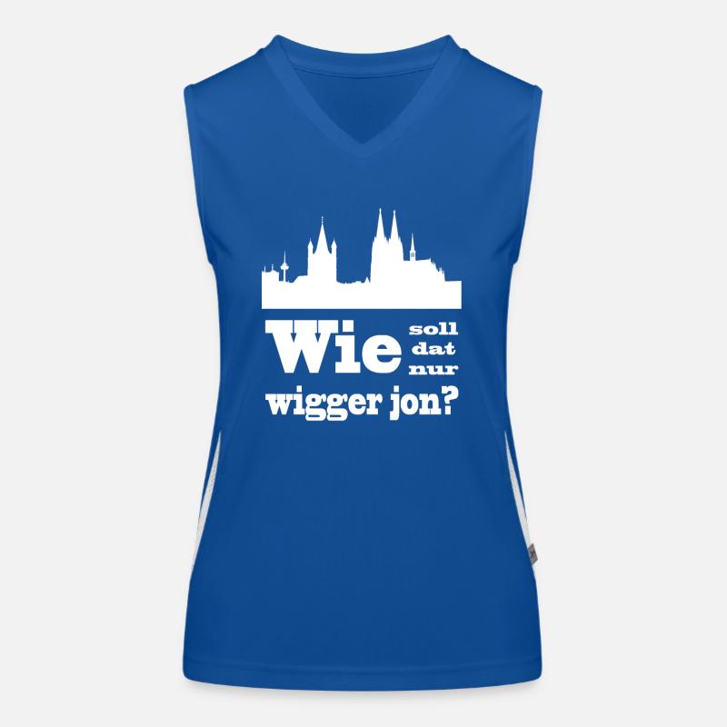 Köln / Kölsch: Wie soll dat nur wigger jon? Funktionelles Kontrast-Tank Top für Frauen