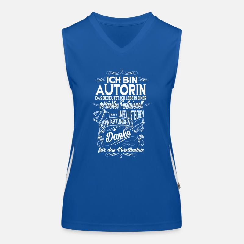 Ich Bin Autorin Geschenk Funktionelles Kontrast-Tank Top für Frauen