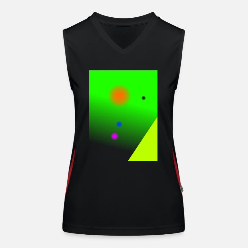 abstract - Women's Functional Contrast Tank Top - black/red