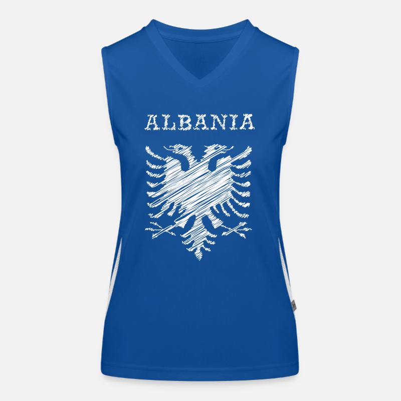 Albania, scribble white Women's Functional Contrast Tank Top
