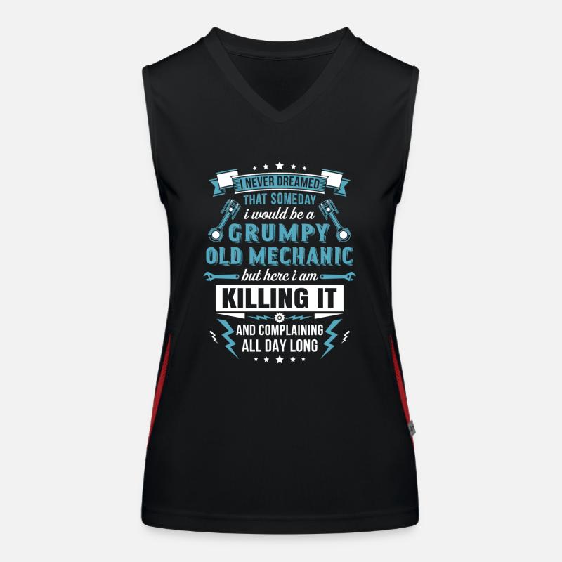 Grumpy Old Mechanic - Women's Functional Contrast Tank Top - black/red