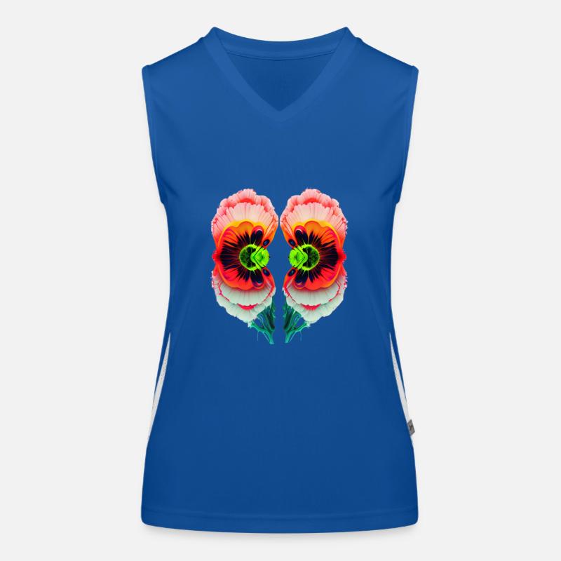 Psychedelische Mohnblüten Funktionelles Kontrast-Tank Top für Frauen