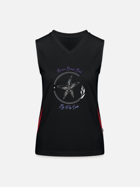 Karma Beach starfish purple blue - Women's Functional Contrast Tank Top - black/red - Front
