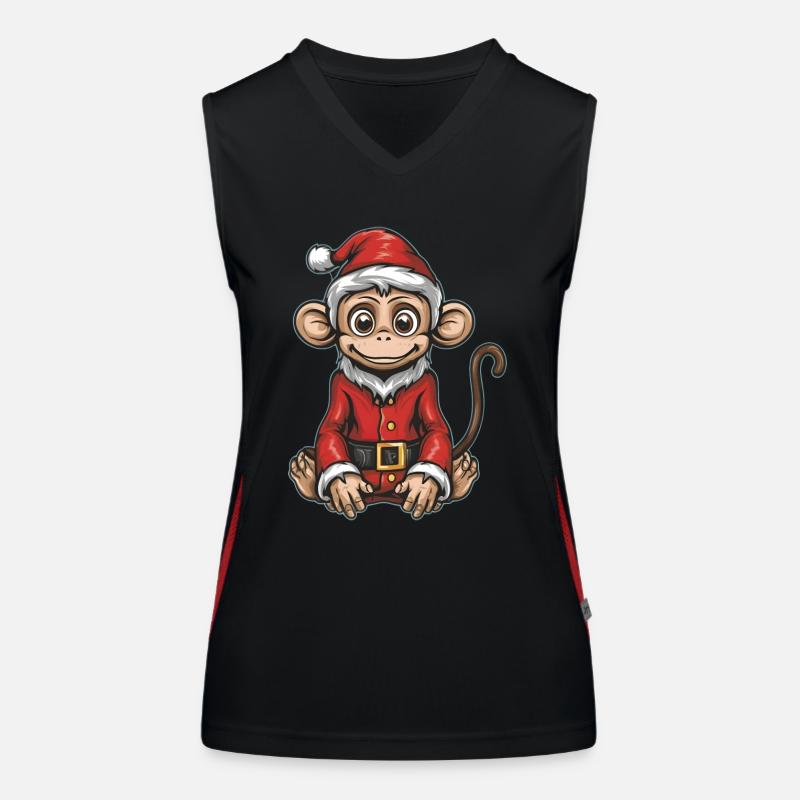 Weihnachtsmann Affe Funktionelles Kontrast-Tank Top für Frauen