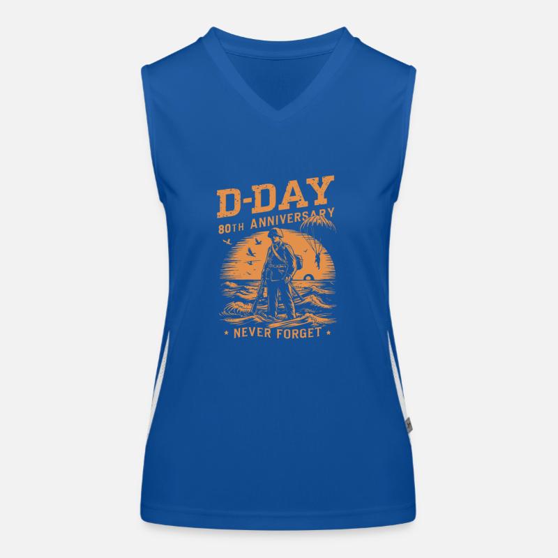 D-Day 80th Anniversary - Never Forget 1944 - 2024 Women's Functional Contrast Tank Top