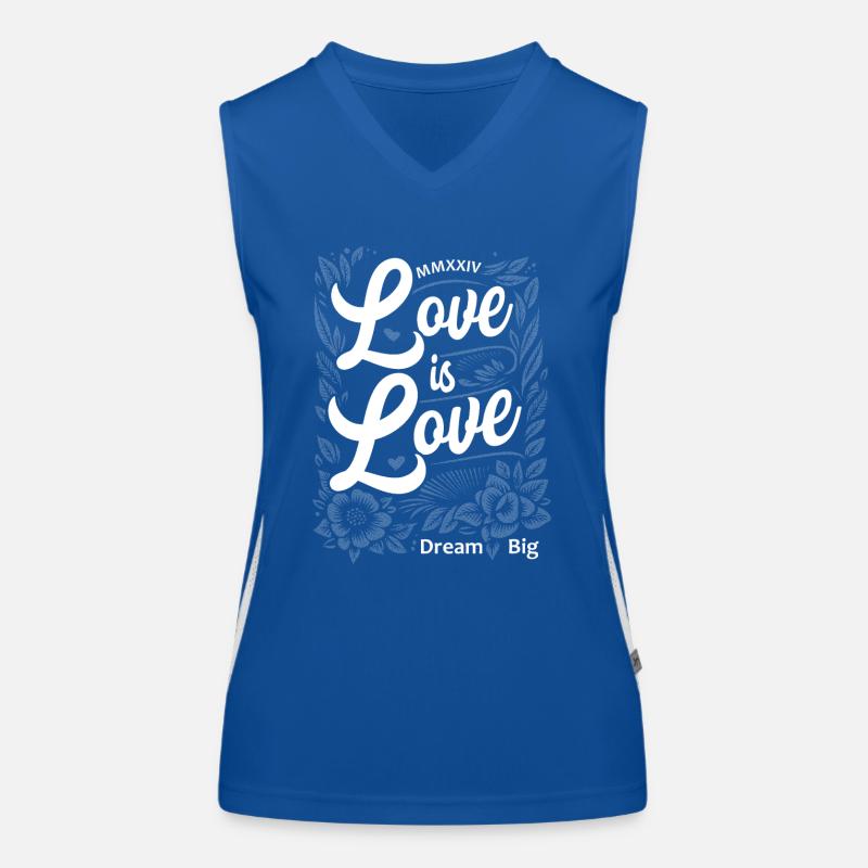 Love is Love Script élégant avec un grand message de rêve Débardeur respirant contrasté Femme