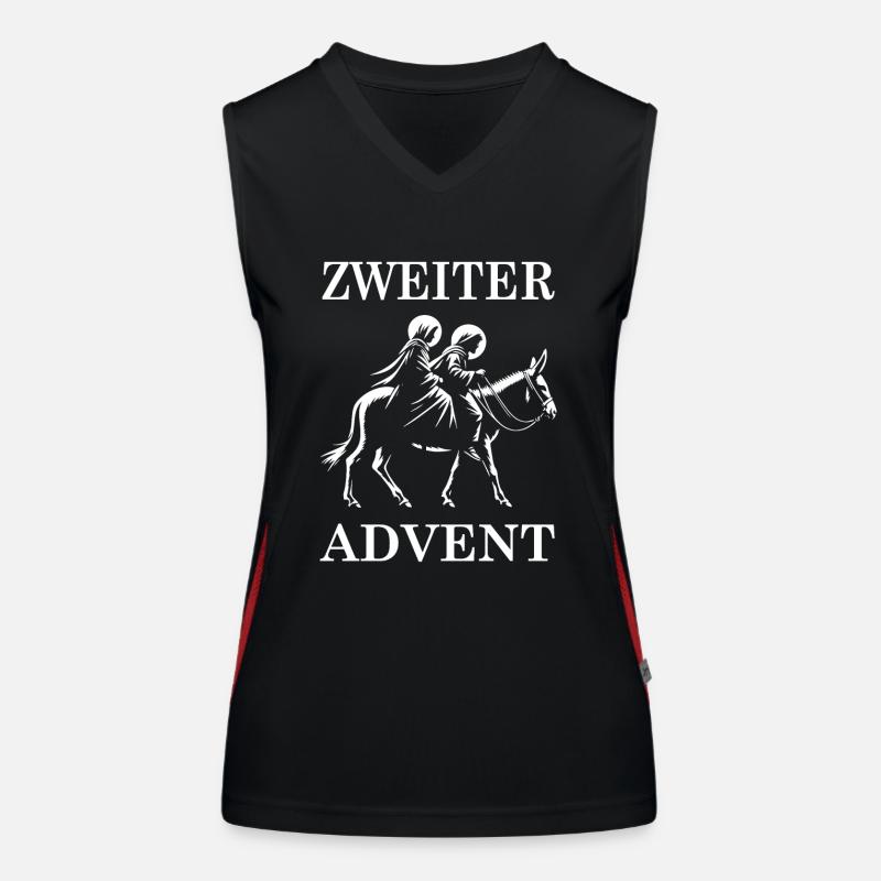 Second Advent with Mary & Joseph Women's Functional Contrast Tank Top