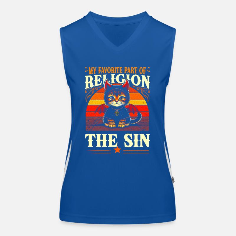Retro Devil Cat Der Beste Von Religion Funktionelles Kontrast-Tank Top für Frauen