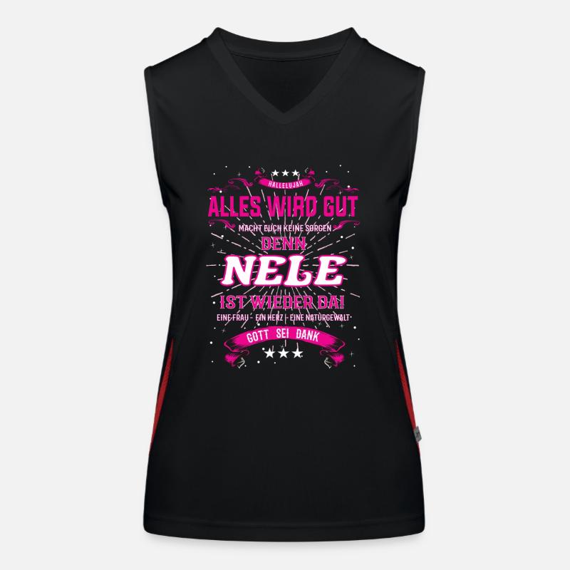 Alles wird gut denn Nele Ist da Outfit Funktionelles Kontrast-Tank Top für Frauen