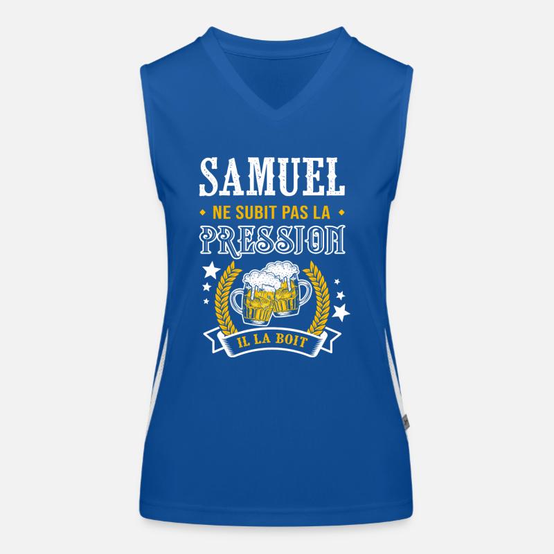 Samuel bière samuel cadeau Samuel fêtes Débardeur respirant contrasté Femme