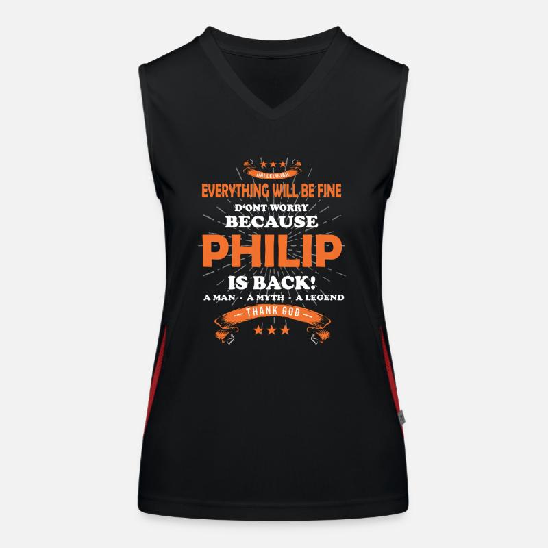 Everything will be fine Philip Is back Funktionelles Kontrast-Tank Top für Frauen
