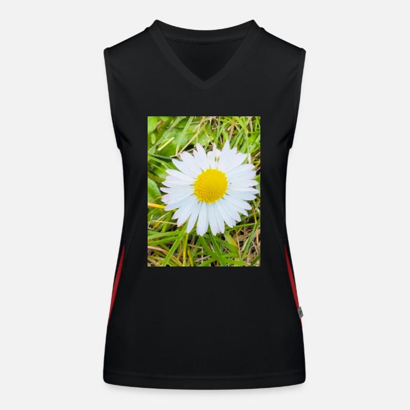 Sonniges Gänseblümchen Funktionelles Kontrast-Tank Top für Frauen