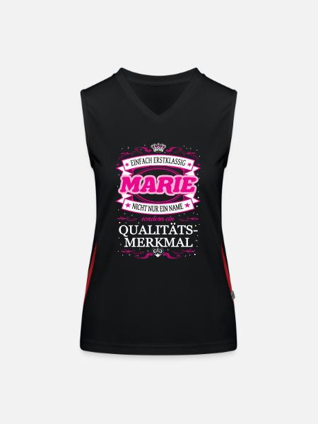Qualitätsmerkmal Marie einfach Erstklassig - Funktionelles Kontrast-Tank Top für Frauen - Schwarz/Rot - Vorne