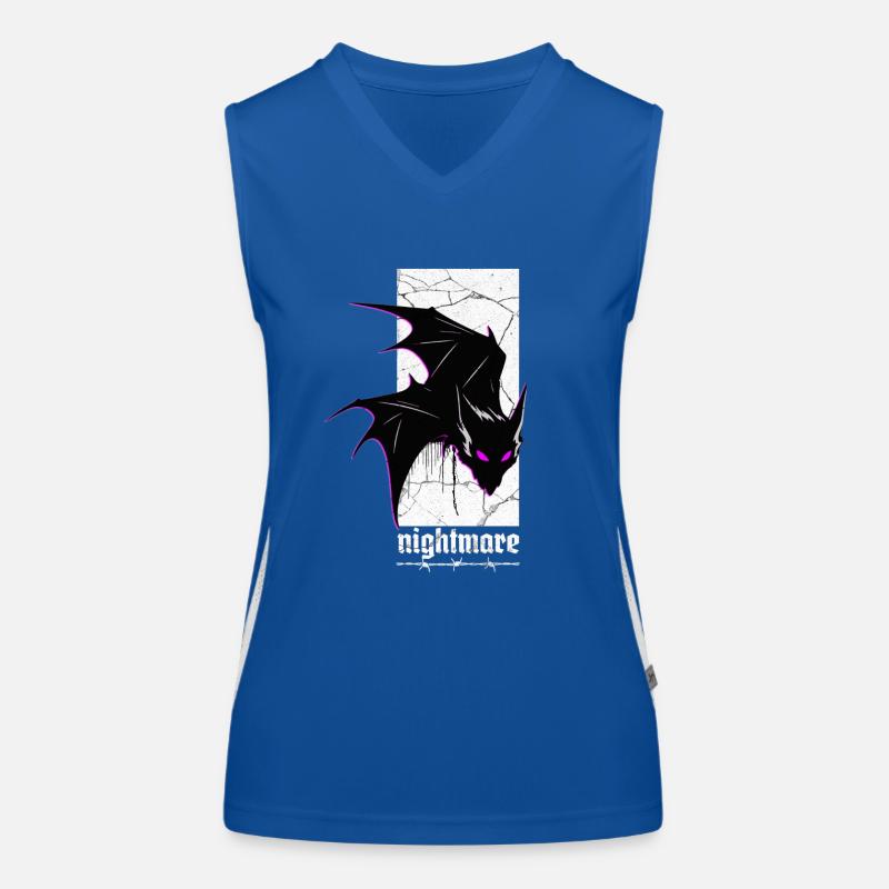 Nightmare Bat – Gothic Horror Vampire Creature Art Women's Functional Contrast Tank Top