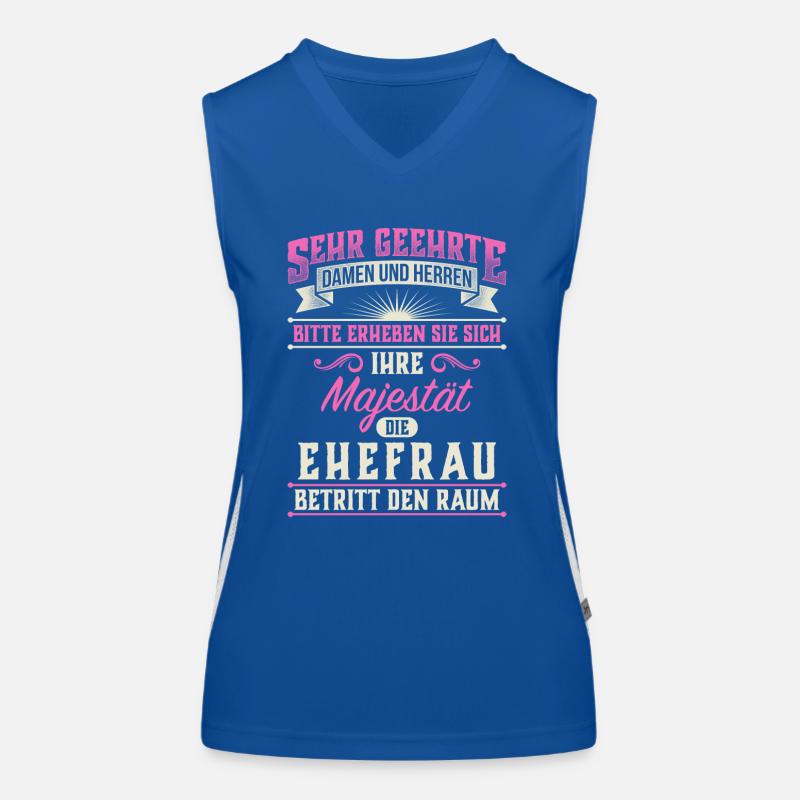 Majestät Ehefrau Ehe verheiratet Ehebund Geschenk Funktionelles Kontrast-Tank Top für Frauen