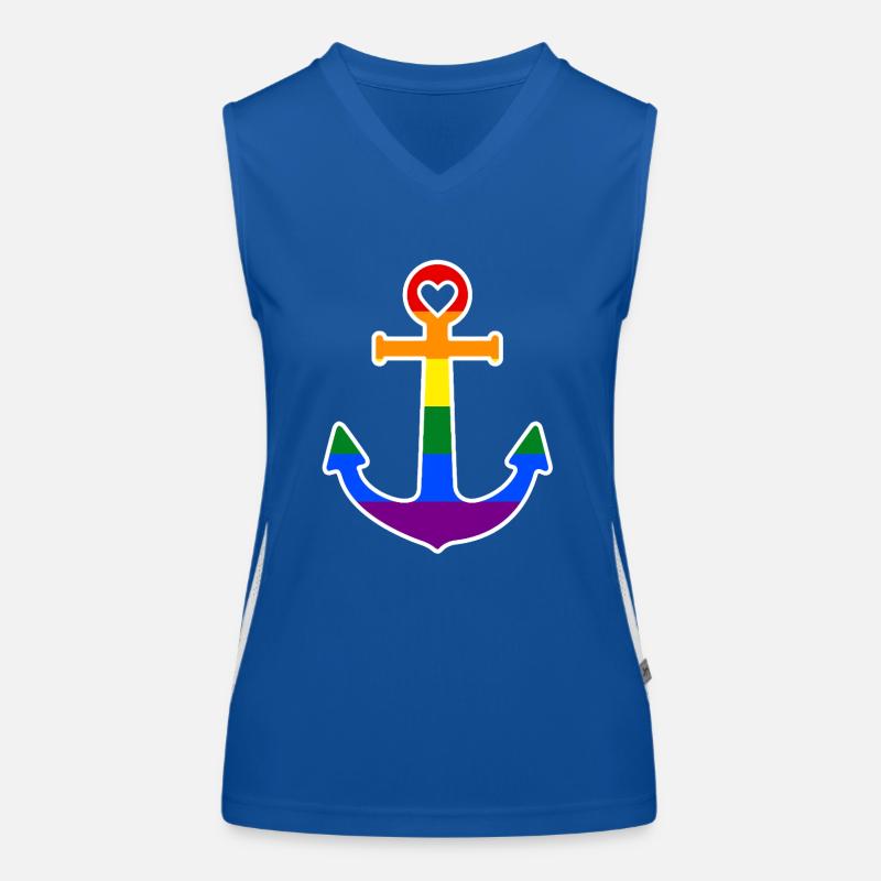 Regenbogenanker Funktionelles Kontrast-Tank Top für Frauen