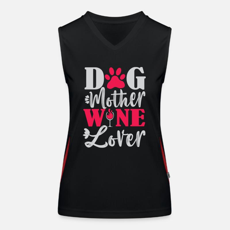 chien mère amateur de vin Débardeur respirant contrasté Femme