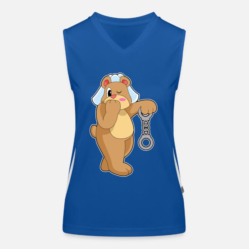 Bear Bride Handcuffs Wedding Women's Functional Contrast Tank Top