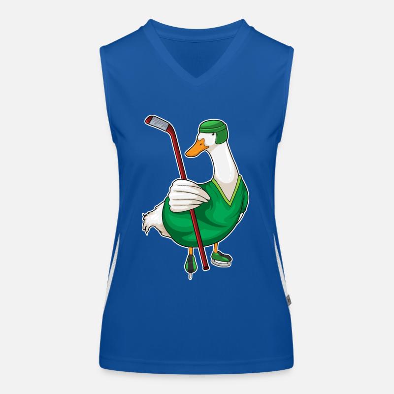 Ente Eishockey Eishockeyschläger Funktionelles Kontrast-Tank Top für Frauen