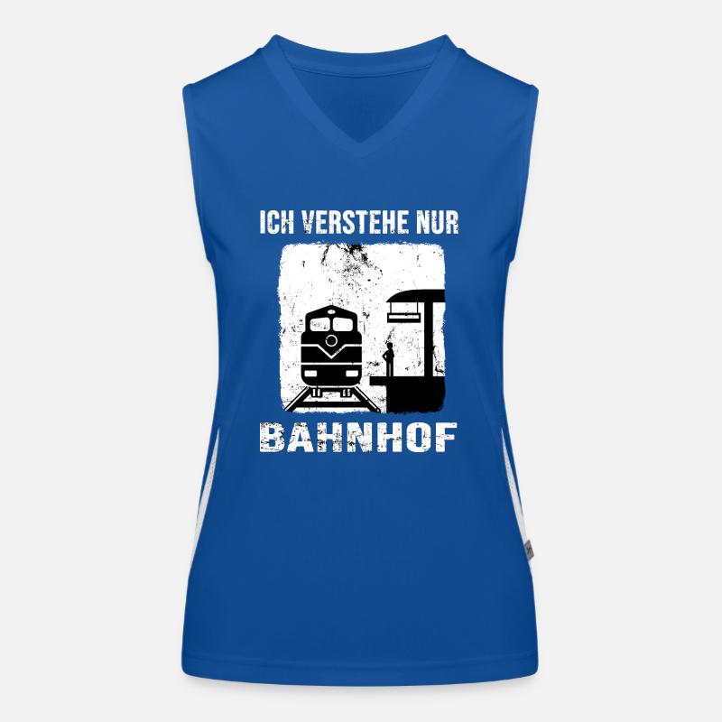 Schaffner Bahnhof Eisenbahn Bahner Funktionelles Kontrast-Tank Top für Frauen