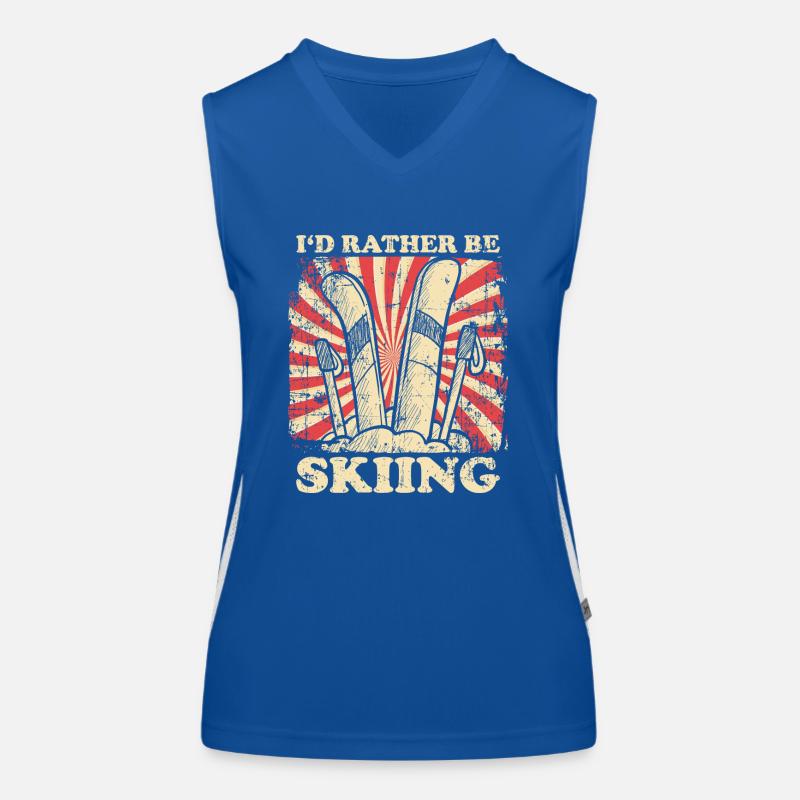 Skiers Winter Mountains Women's Functional Contrast Tank Top