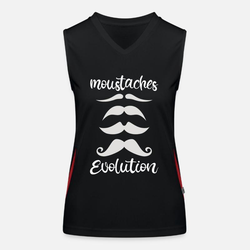 moustache évolution Débardeur respirant contrasté Femme