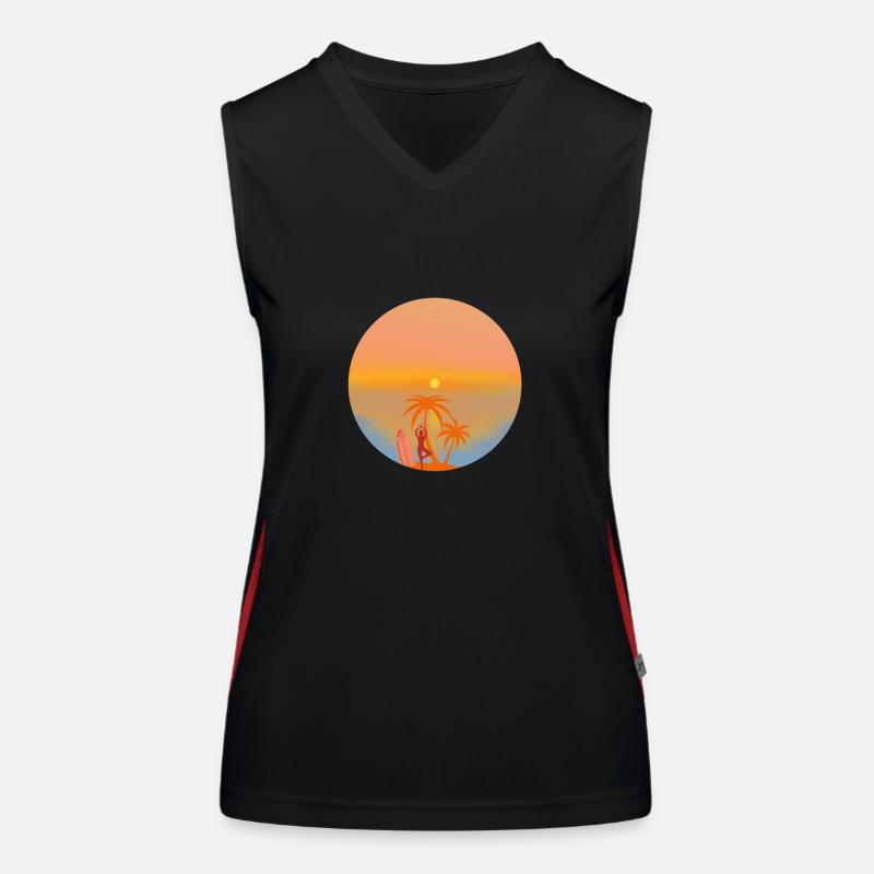 Beach Sunset Women's Functional Contrast Tank Top